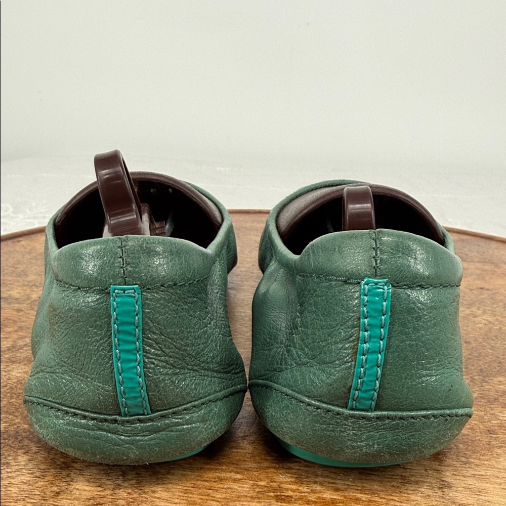 Tieks Shoes Wm 8 Green Leather Flats Foldable Travel Commute Teacher Work - Picture 6 of 14